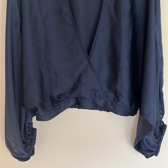 Free People Cropped Surplice Midnight Vibes Top size XS - Picture 4 of 7